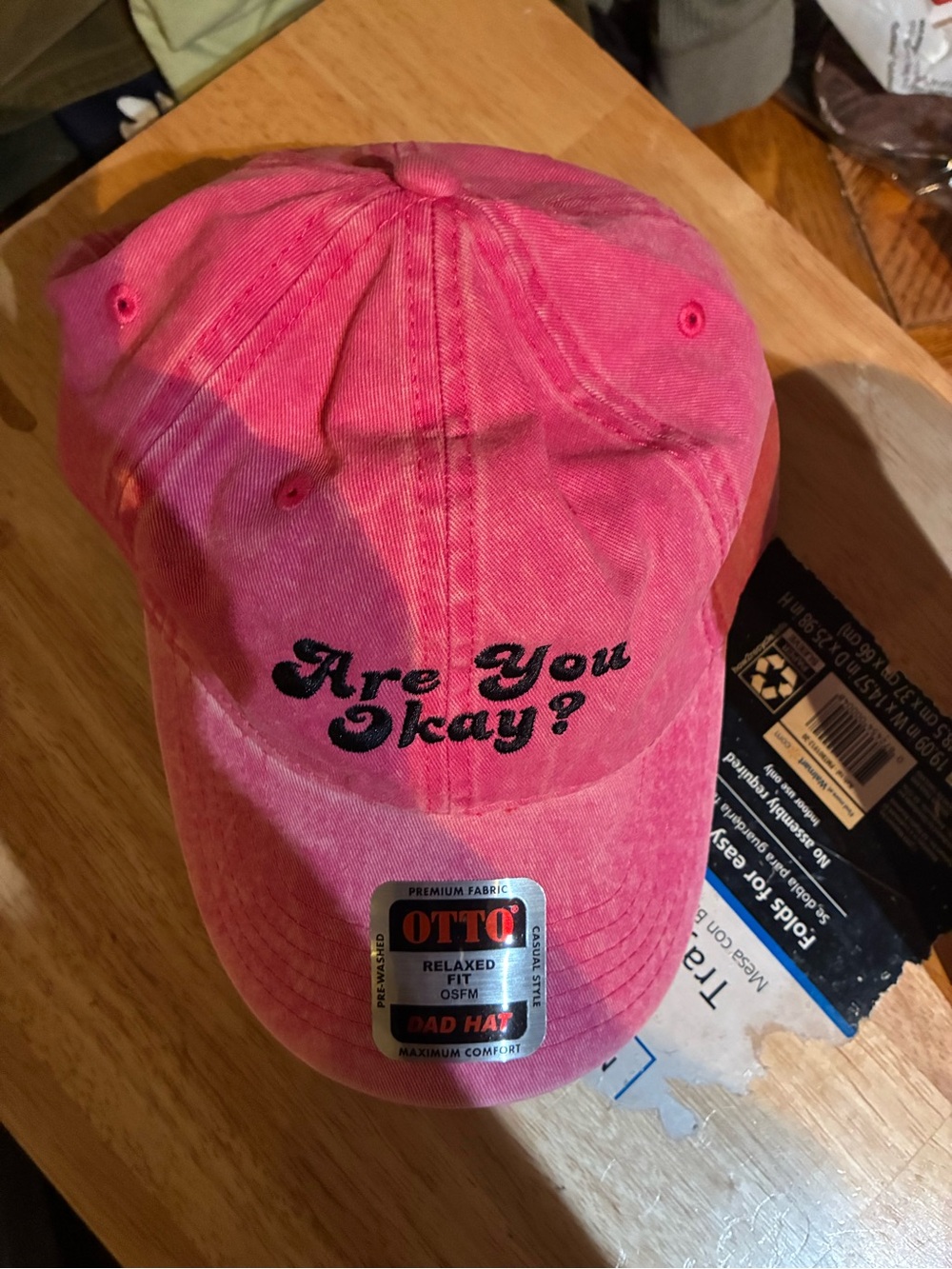 Otto ball pink ball cap “Are you Okay?” One size fit most